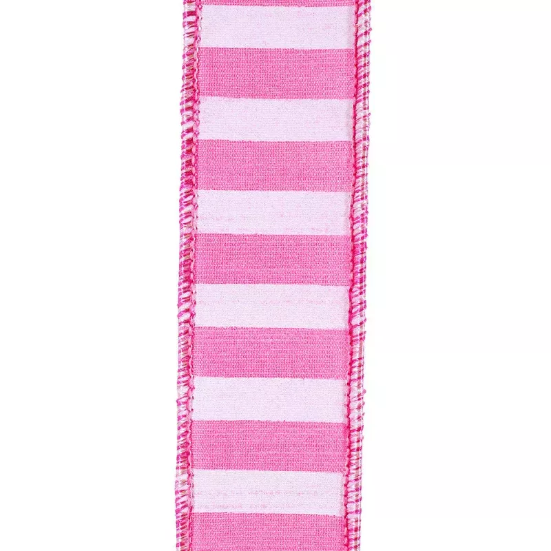 1-1/2 Inch Cabana Stripe Horizontal Dupioni Lux Wired Edge