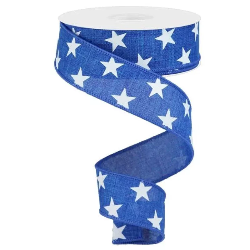 1.5 x 10yd Stars On Royal Ribbon