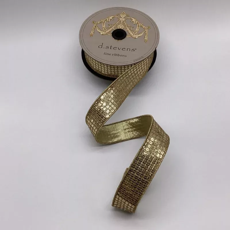 1.5 x 10yds Metallic Gold Flash Sequins, Gold