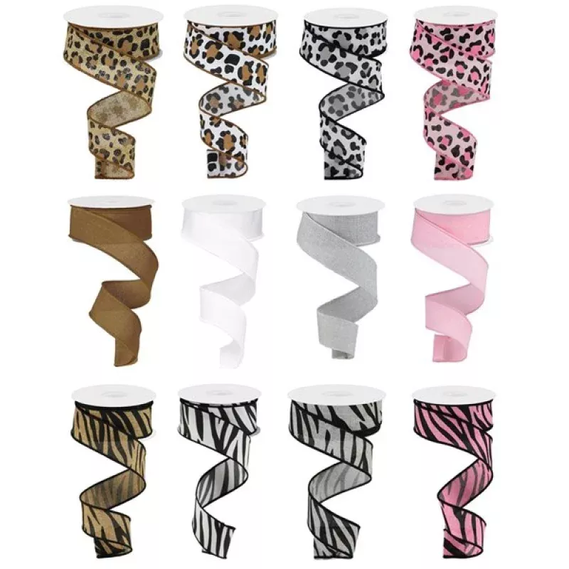 1.5X10yd Leopard Print Ribbon|Brown&White