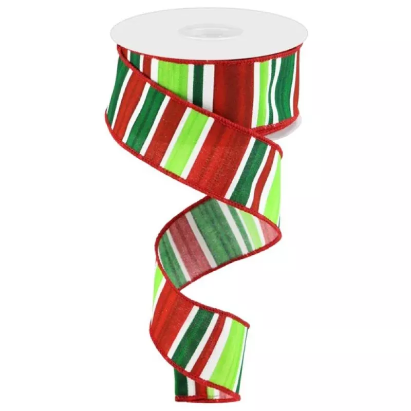 1.5X10yd Multi Width Horizontal Stripe Ribbon