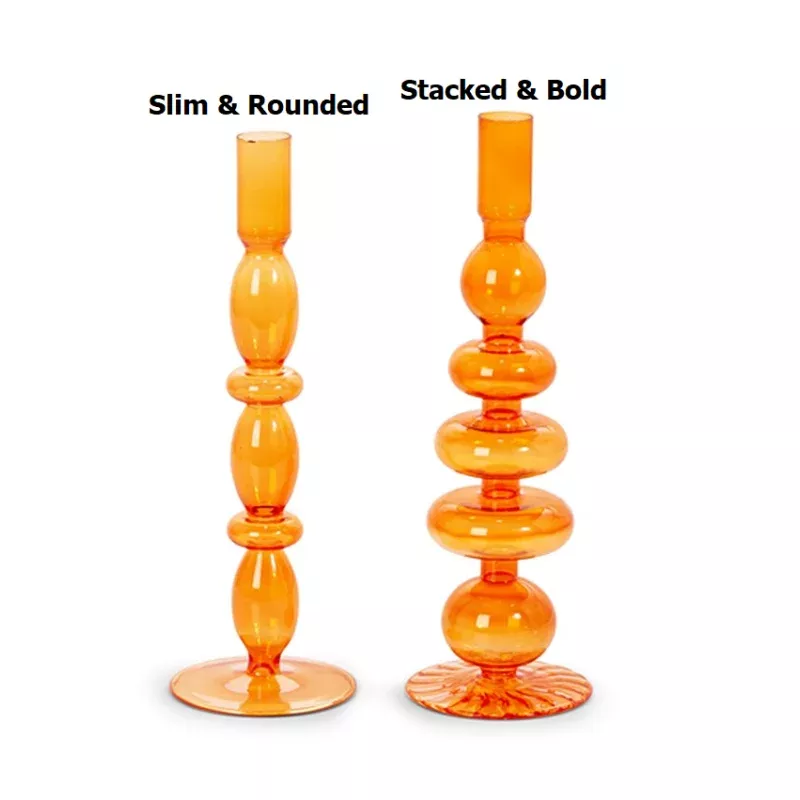 10.25 Orange Candle Sticks|Slim & Rounded&Stacked & Bold