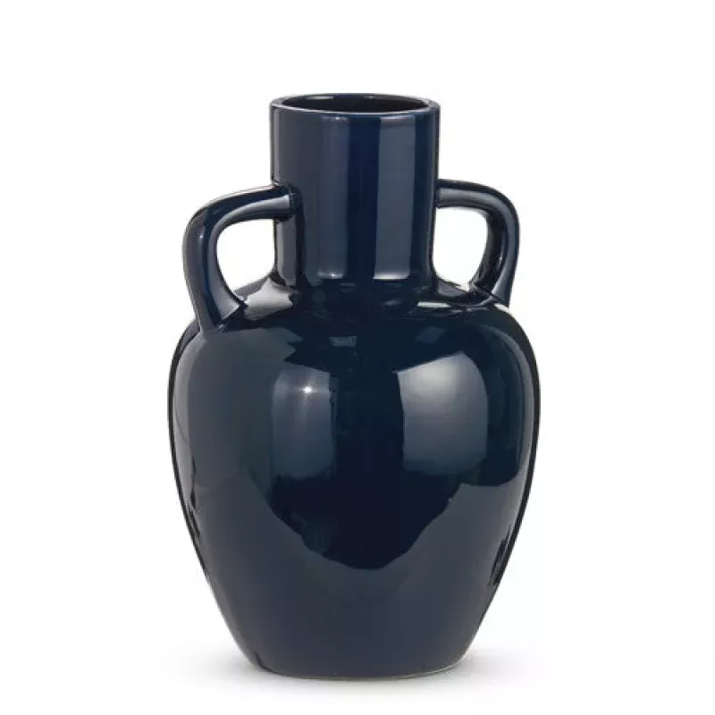 10.5 Inch Blue Glazed Vase