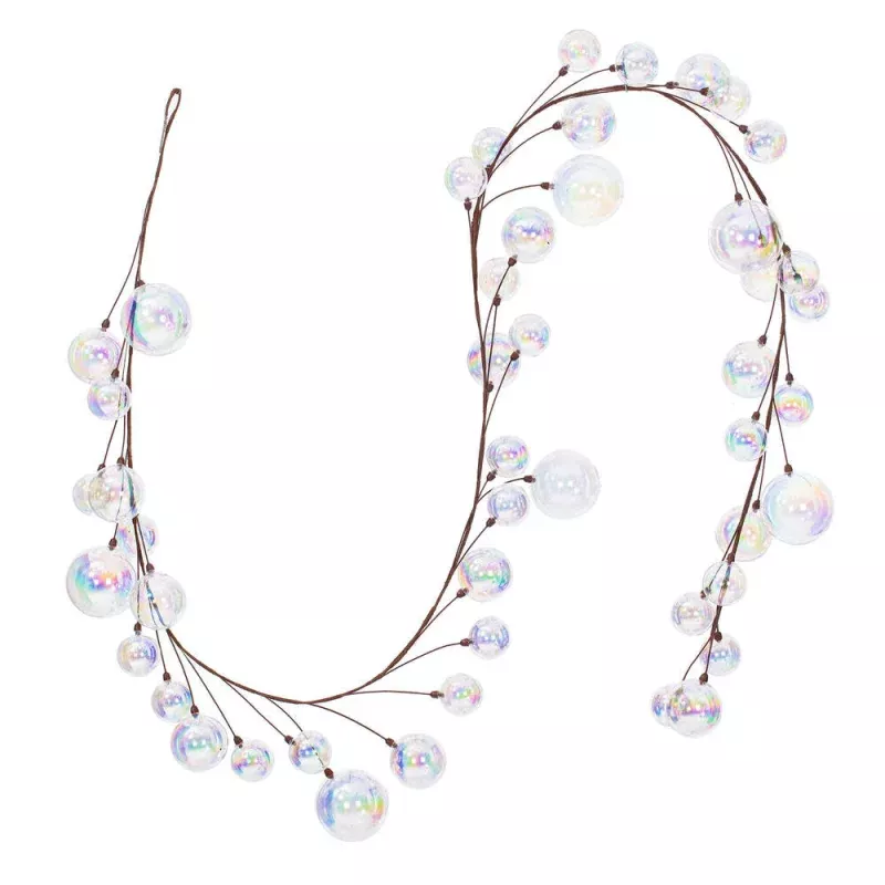 10′ Clear Iridescent Branch Ball Garland