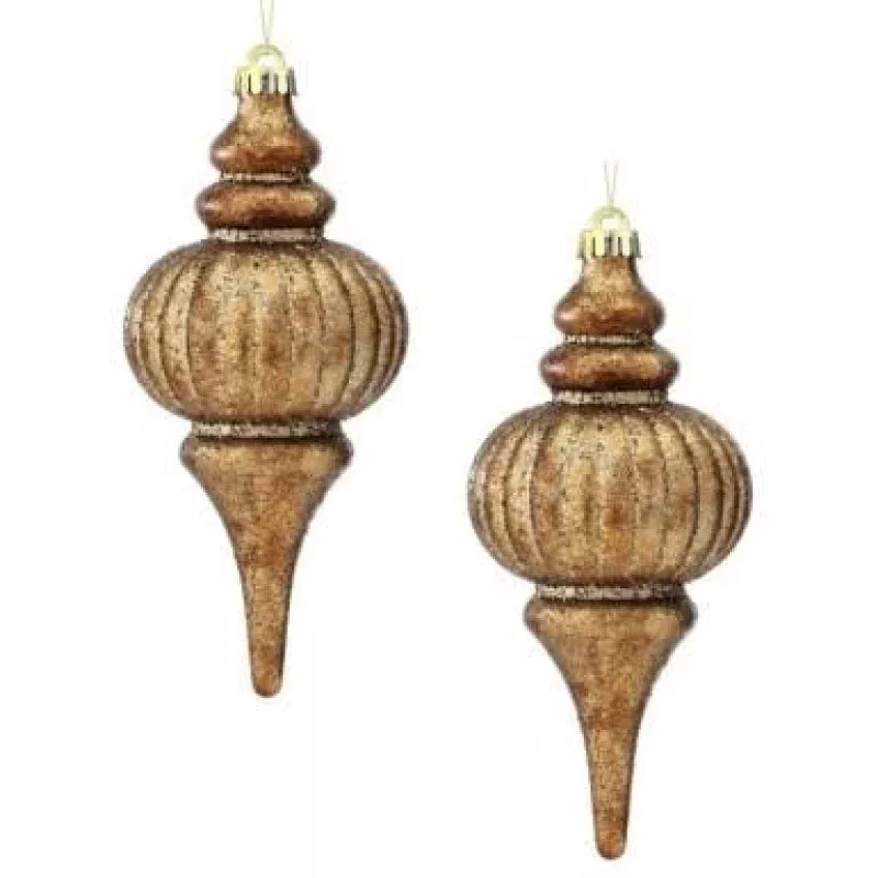 10 Vacuum Plate Painted Speckled Finial Ornament