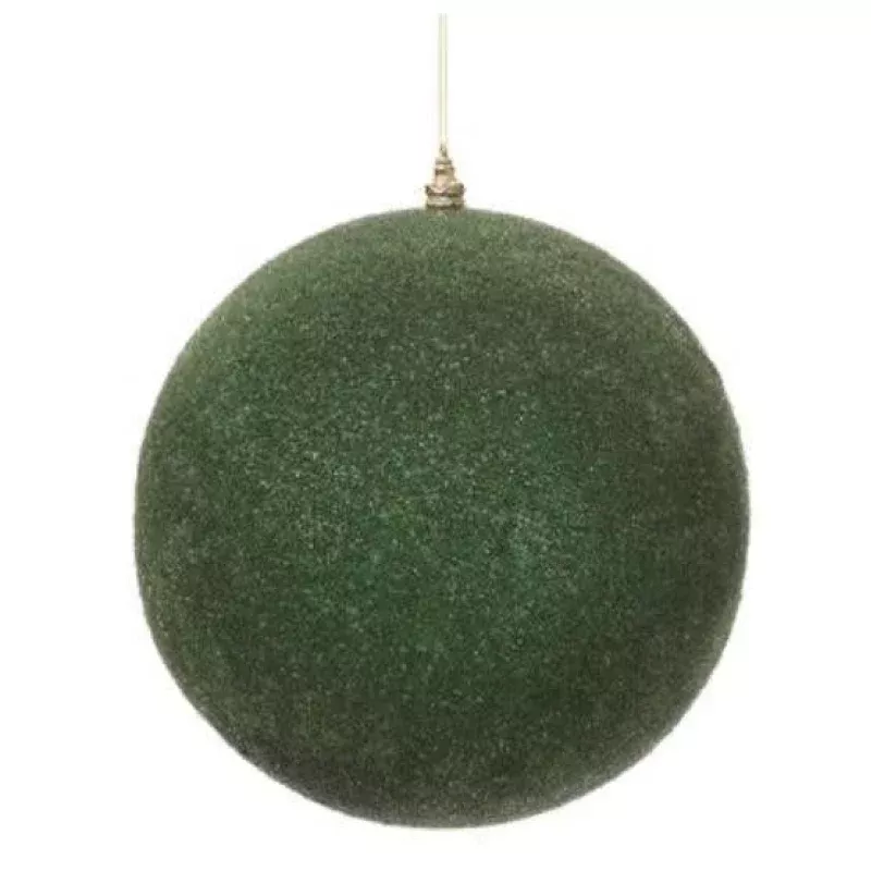 11.75 Beaded Plastic Ball Ornament Green