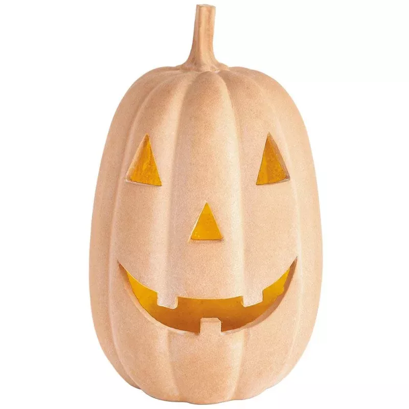 11 Battery Operated Jack-O-Lantern With Light Terra Cotta