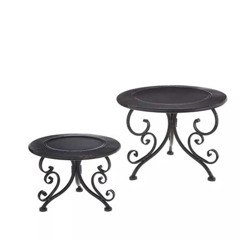 12 Black Distressed Risers|Small