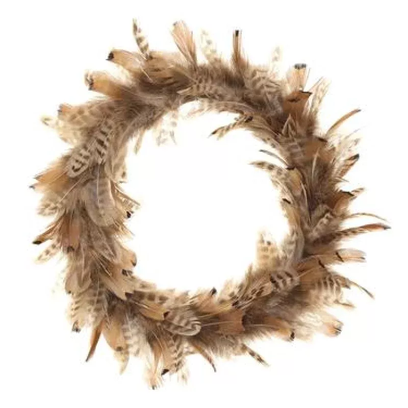 12 Small Feather WreathTwo Tone Brown