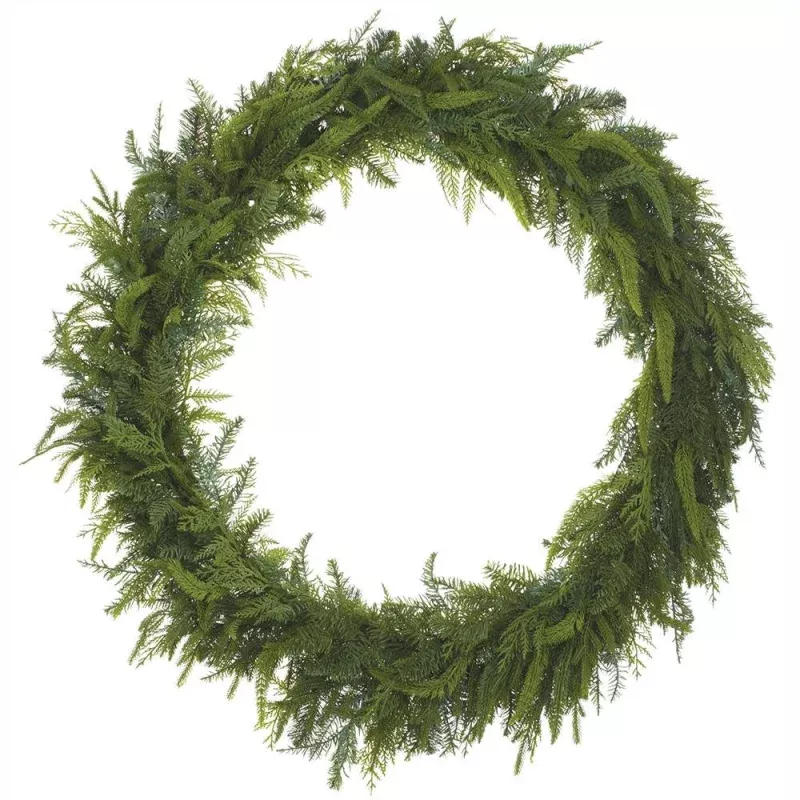 38 Soft PE Cedar Mixed Pine Wreath Green