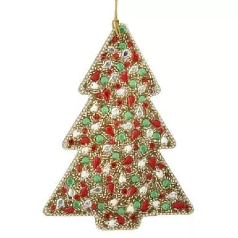 6 Multi Jeweled Beaded Tree Ornament