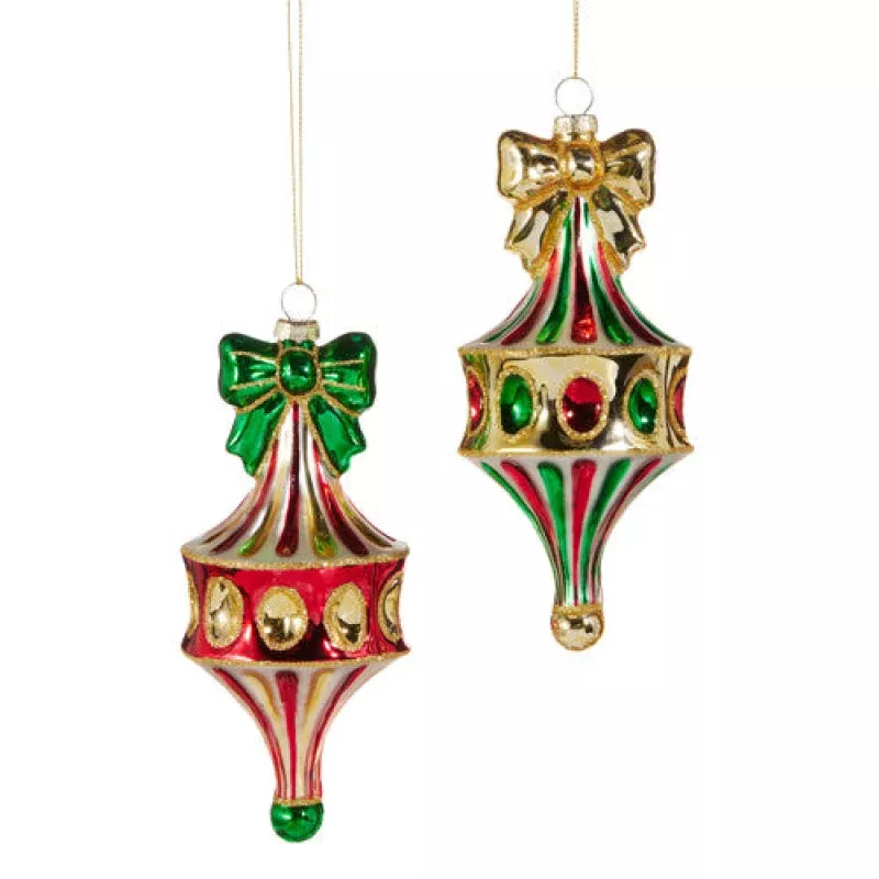 6 Red Green Fairground Finial Ornament – Sold Individually