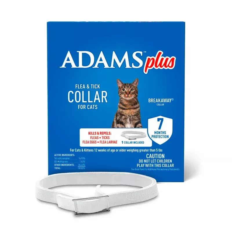 Adams Plus Flea & Tick Collar for Cats - 1 Pack - 1 Month Supply