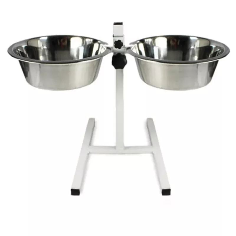 Adjustable Double Diner Bowls for Dogs – Medium