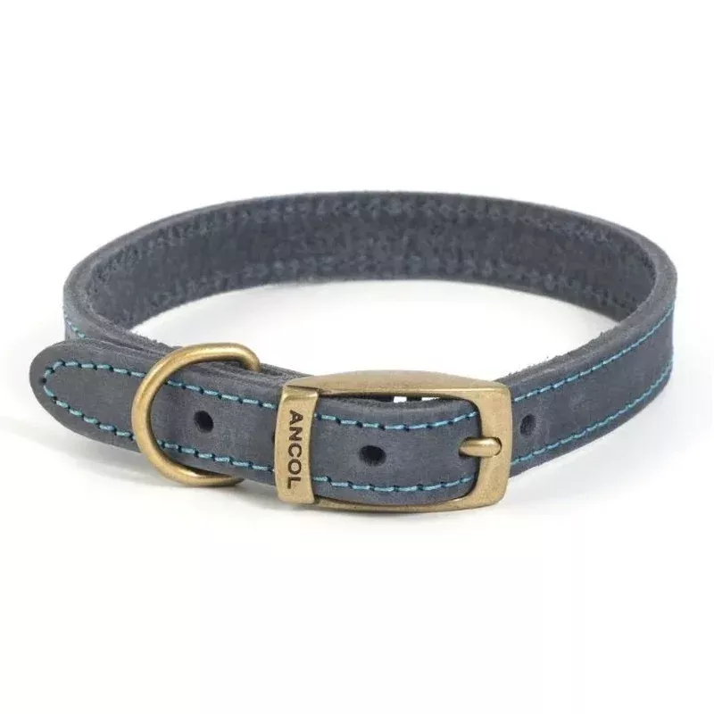 Ancol Blue Timberwolf Leather Dog Collar 50-59cm
