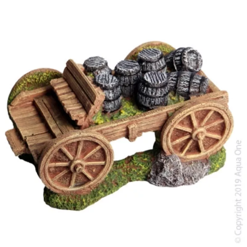 AQUA ONE ORNAMENT WHISKY BARREL WAGON 17CM