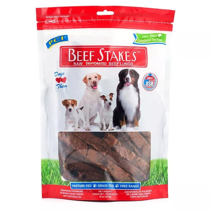 Beef Stakes for Dogs Single Ingredient Air-Dried Beef Lung Treats