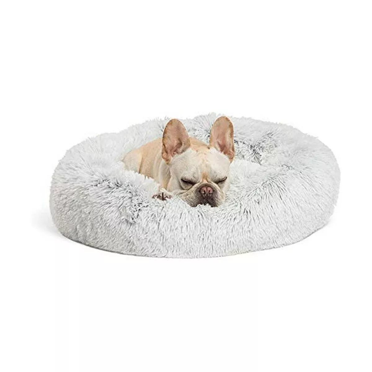 Best Friends by Sheri Calming Shag Vegan Fur Donut Cuddler Frost – 30″x30″