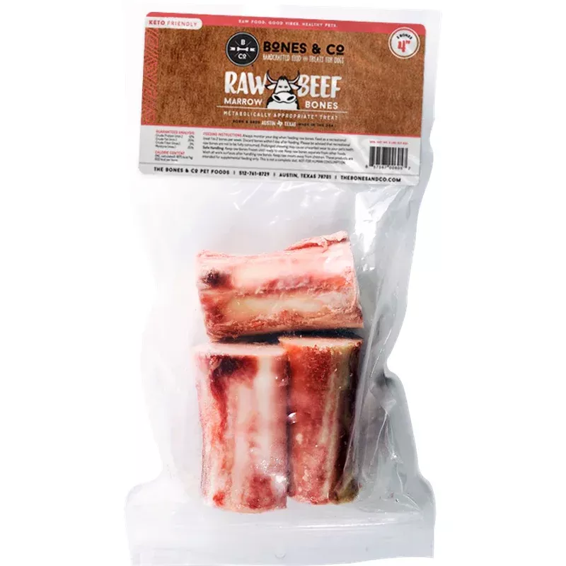 Bones & Co 4″ Beef Marrow Bones, Dog Chew, 3pk