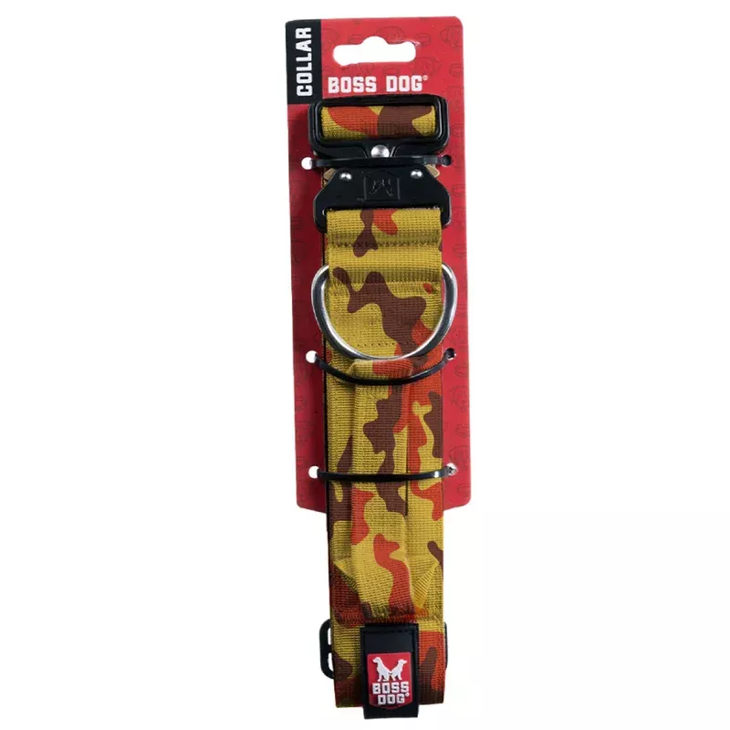 Boss Dog Tactical Collar 1.5″ Wide 15″-18″ Medium Camo Orange