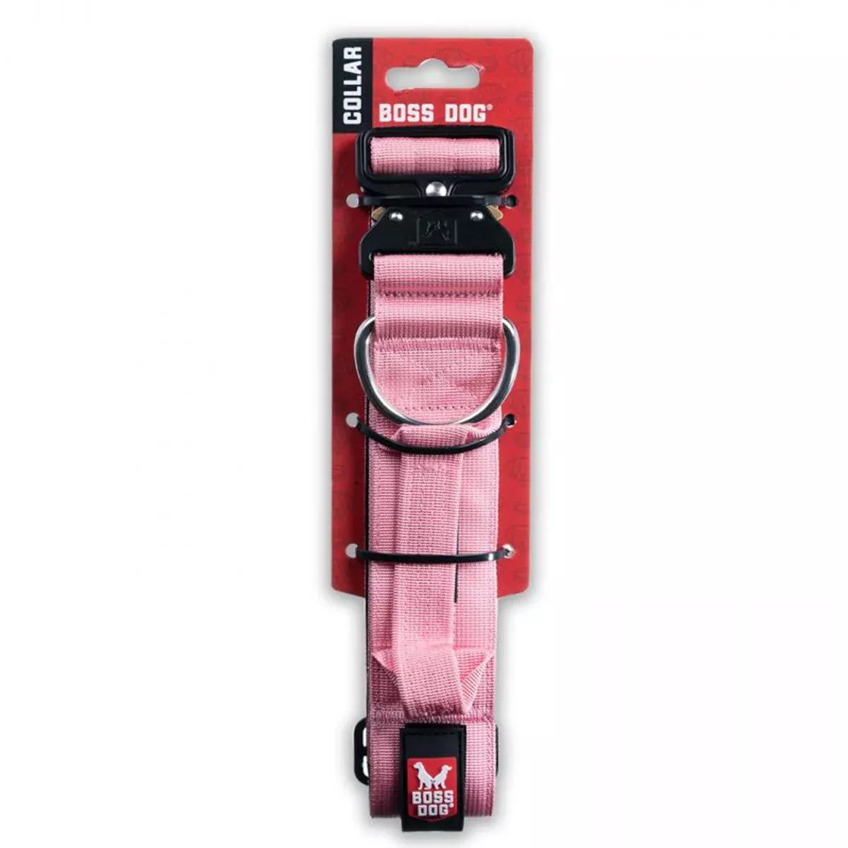 Boss Dog Tactical Collar 2″ Wide 20″-28″ XLarge Solid Pink