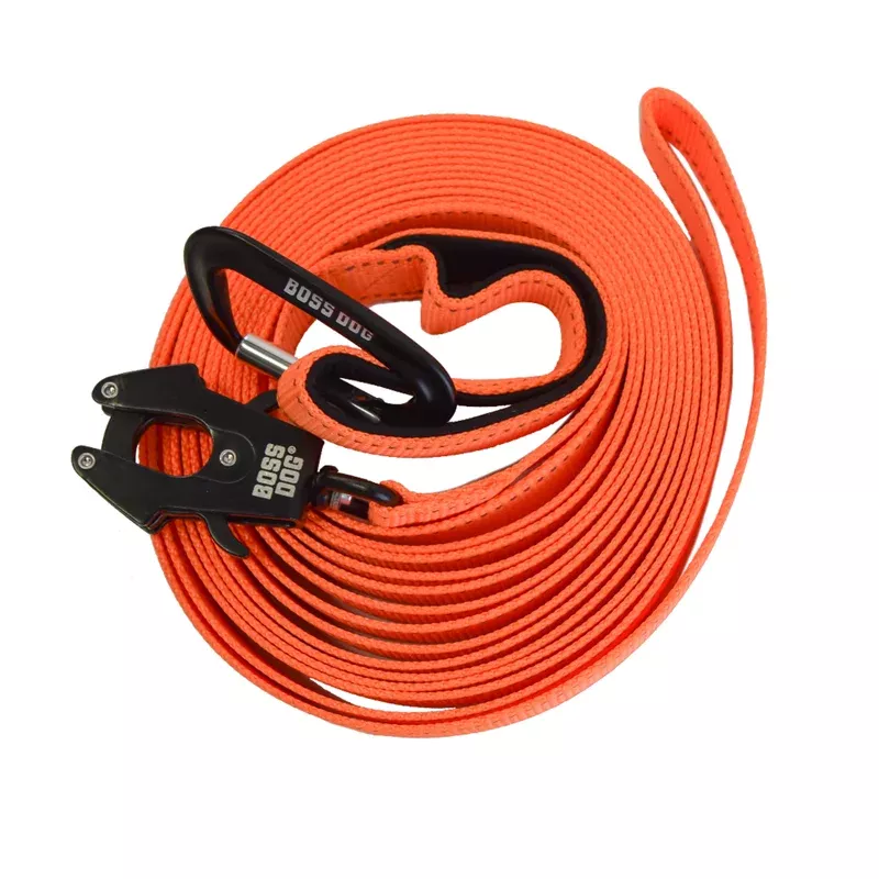Boss Dog Tactical Nylon Tracking Dog Leash Hunter Orange 20 ft