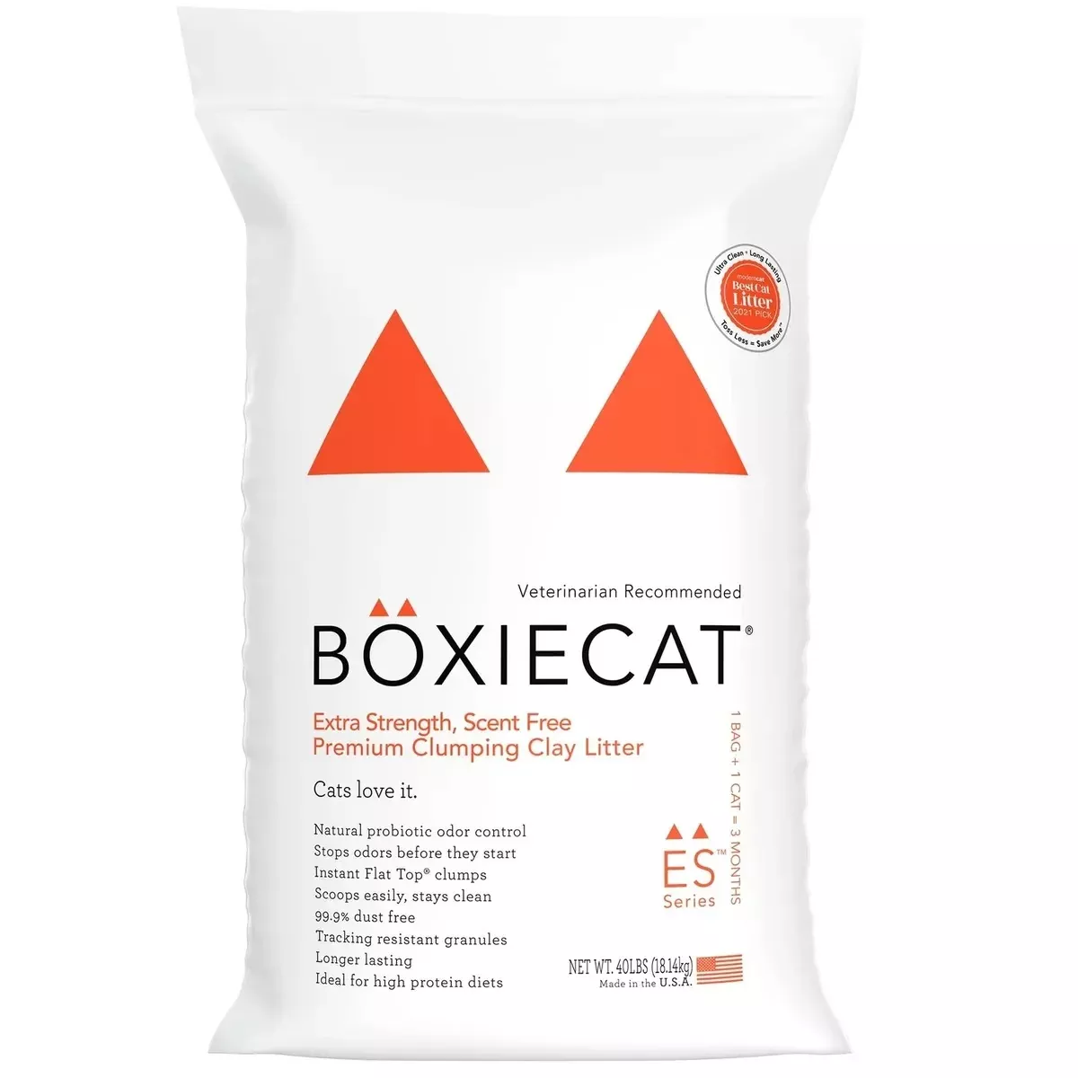 BoxieCat Extra Strength Multi-Cat Clumping Clay Cat Litter – 40lb Bag
