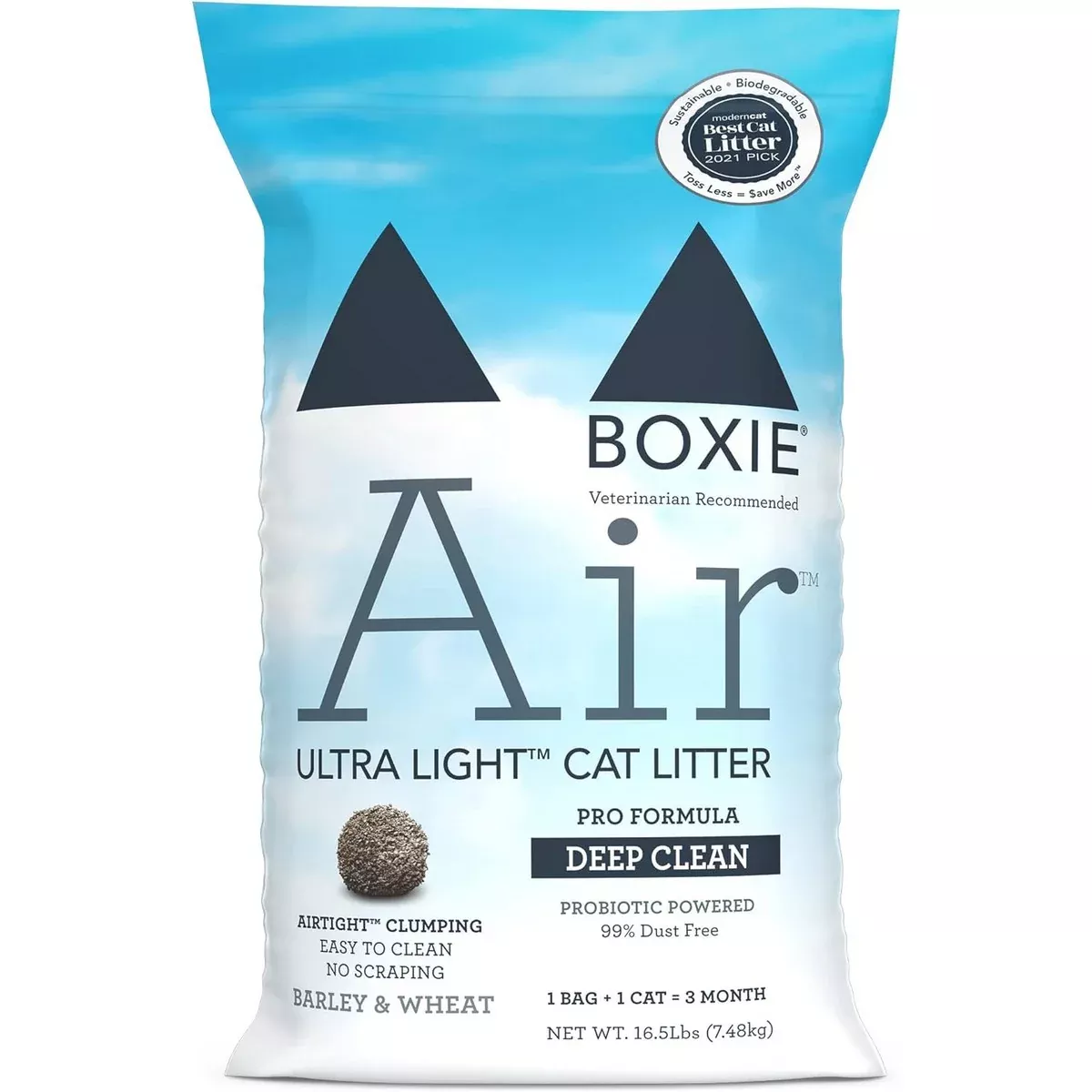 BoxiePro Air Lightweight Deep Clean Probiotic Clumping Litter 16.5lb