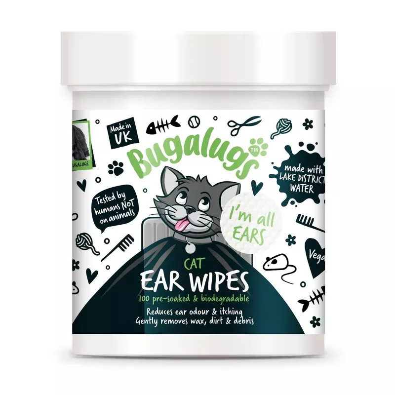 Bugalugs Soothing Cat Ear Wipes (100 pre soaked Bio Wipes)