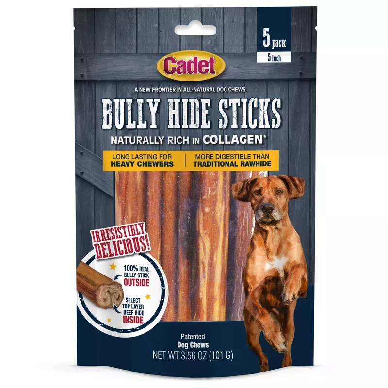 Cadet Bully Hide Sticks All-Natural Dog Chews Small Bully Stick Small (5 ct)