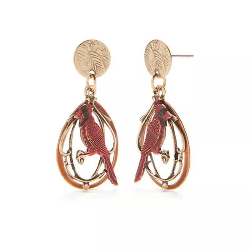 Cardinal on Filigree & Tree Earrings
