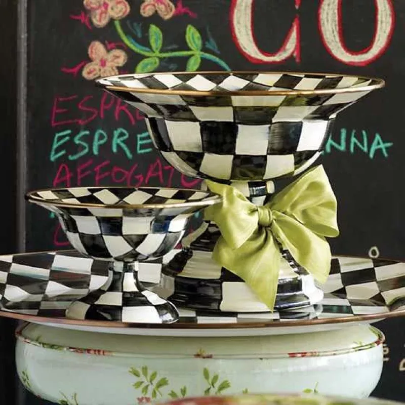 Courtly Check Enamel Compote|Small