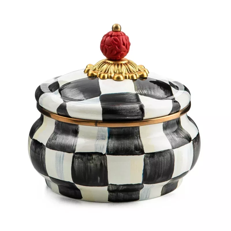 Courtly Check Enamel Squashed Pot