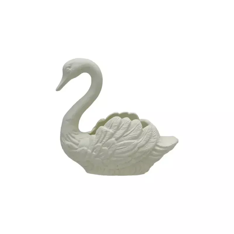 Decorative Cast Iron Swan Container