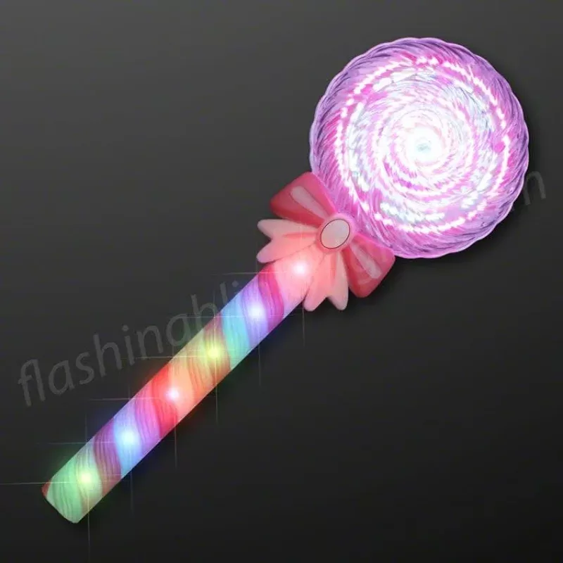 Deluxe Light Up Spinning Lollipop Wand 11.8