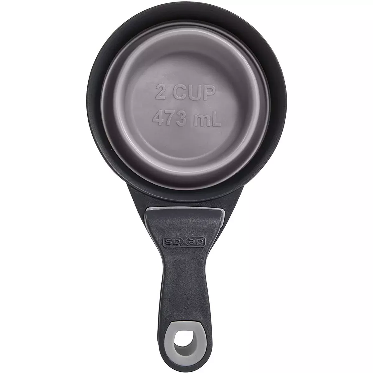 Dexas Collapsible KlipScoop Dry Dog Food Scoop Light Grey 2 Cups