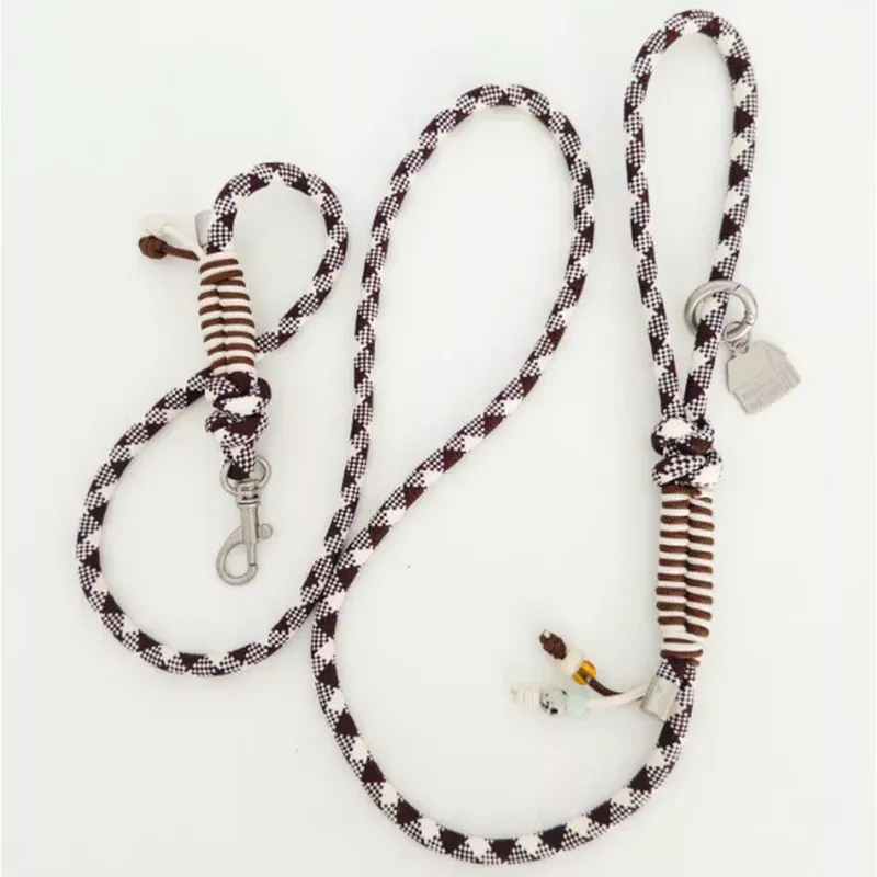 Diamond Lattice Braided Leash with Beads