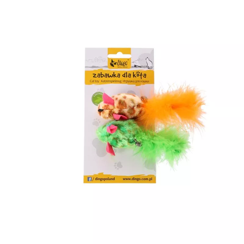 Dingo Mice With Feathers 2 Pcs
