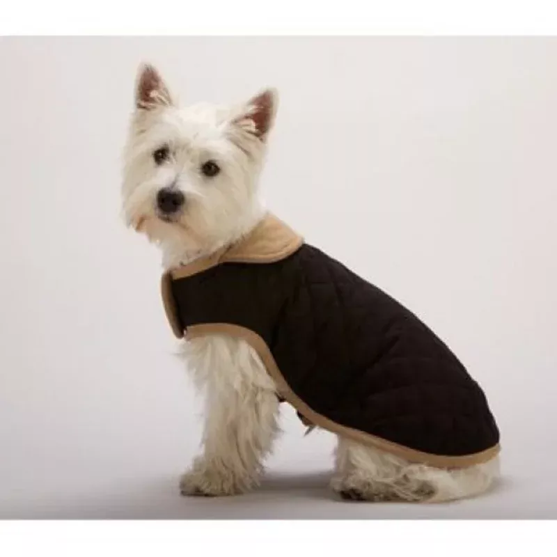 Dog Gone Smart Suede Quilted Belly Coat Black 51cm (20″)