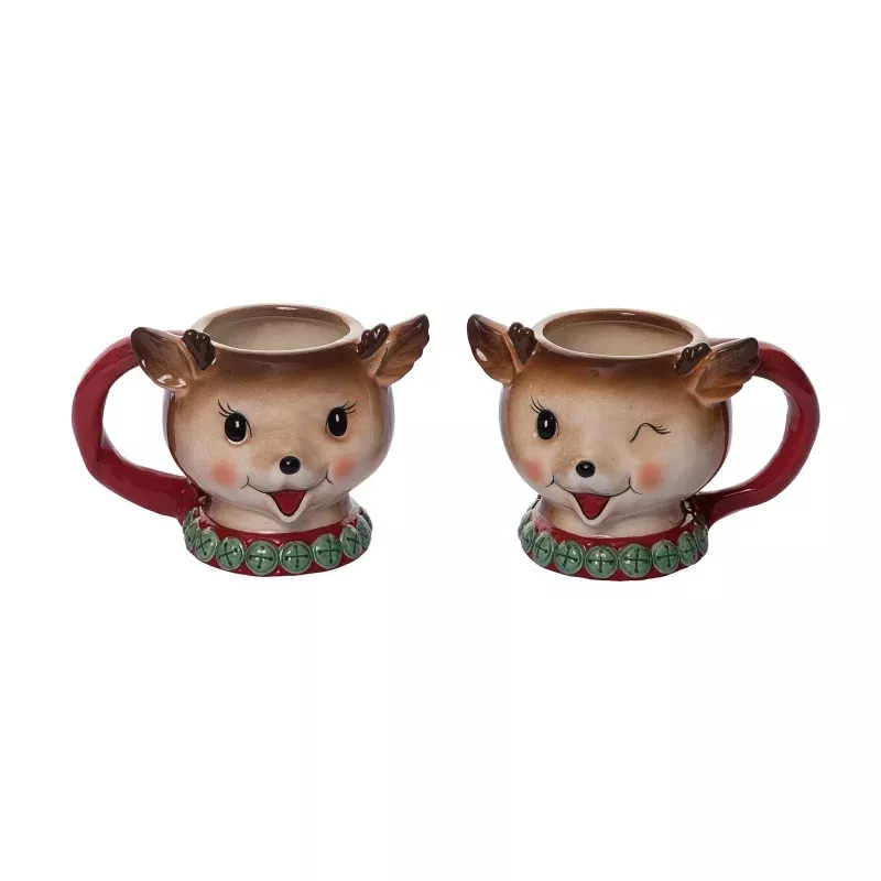 Dol Mini Vintage Christmas Reindeer Mug