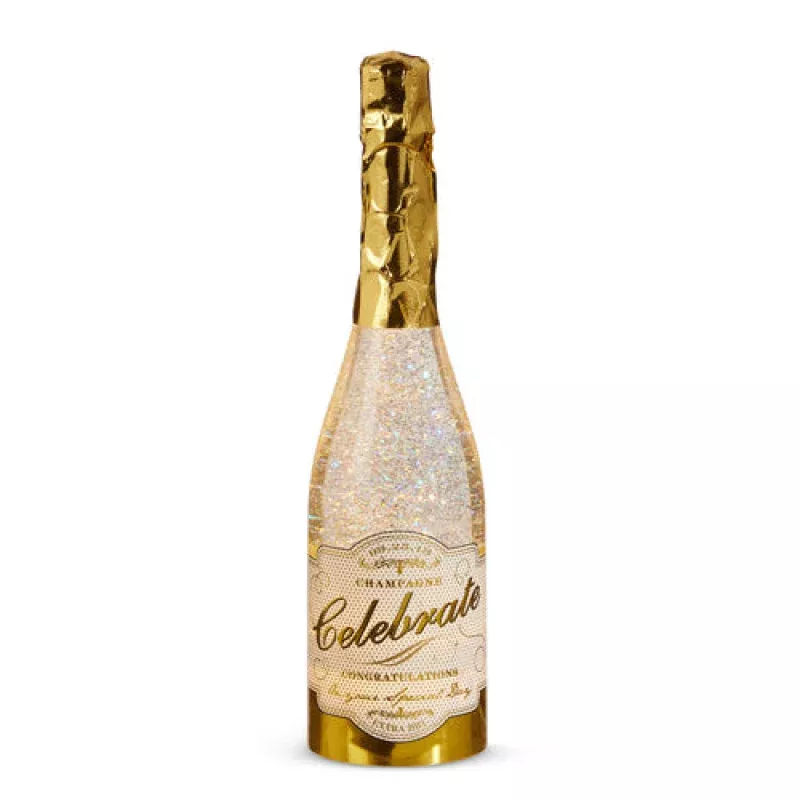 EC 12.5 Lighted Champagne Bottle with Swirling Glitter