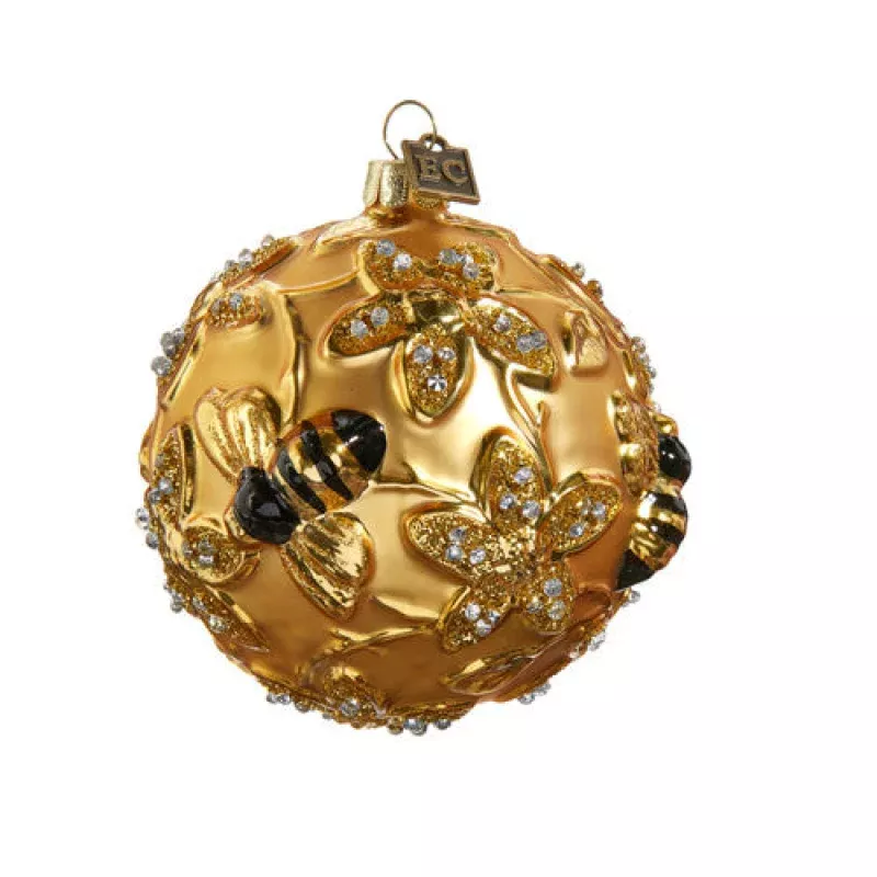 EC 3.5 Gilded Bee Ball Ornament