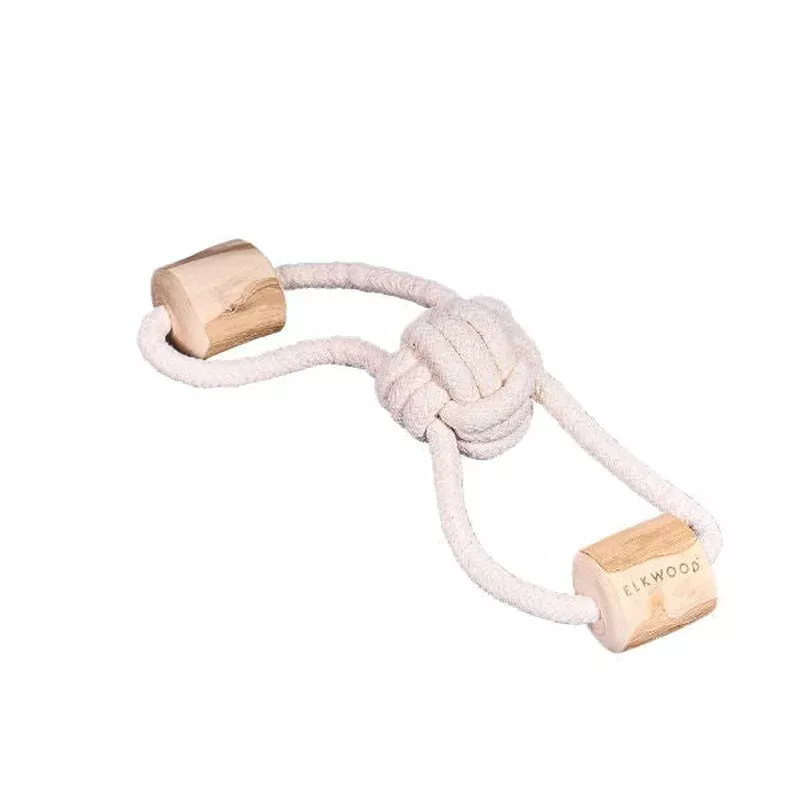 Elkwood Coffee Wood Knot Dumbbell Toy