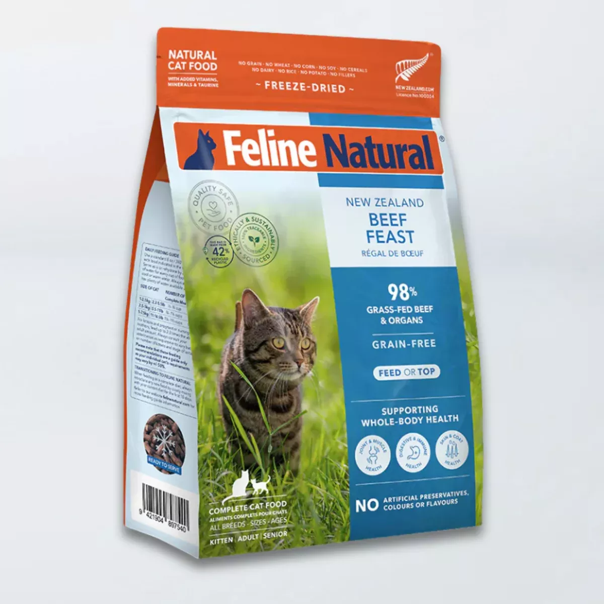 Feline Natural Freeze Dried Cat Food – Beef – 11oz Bag