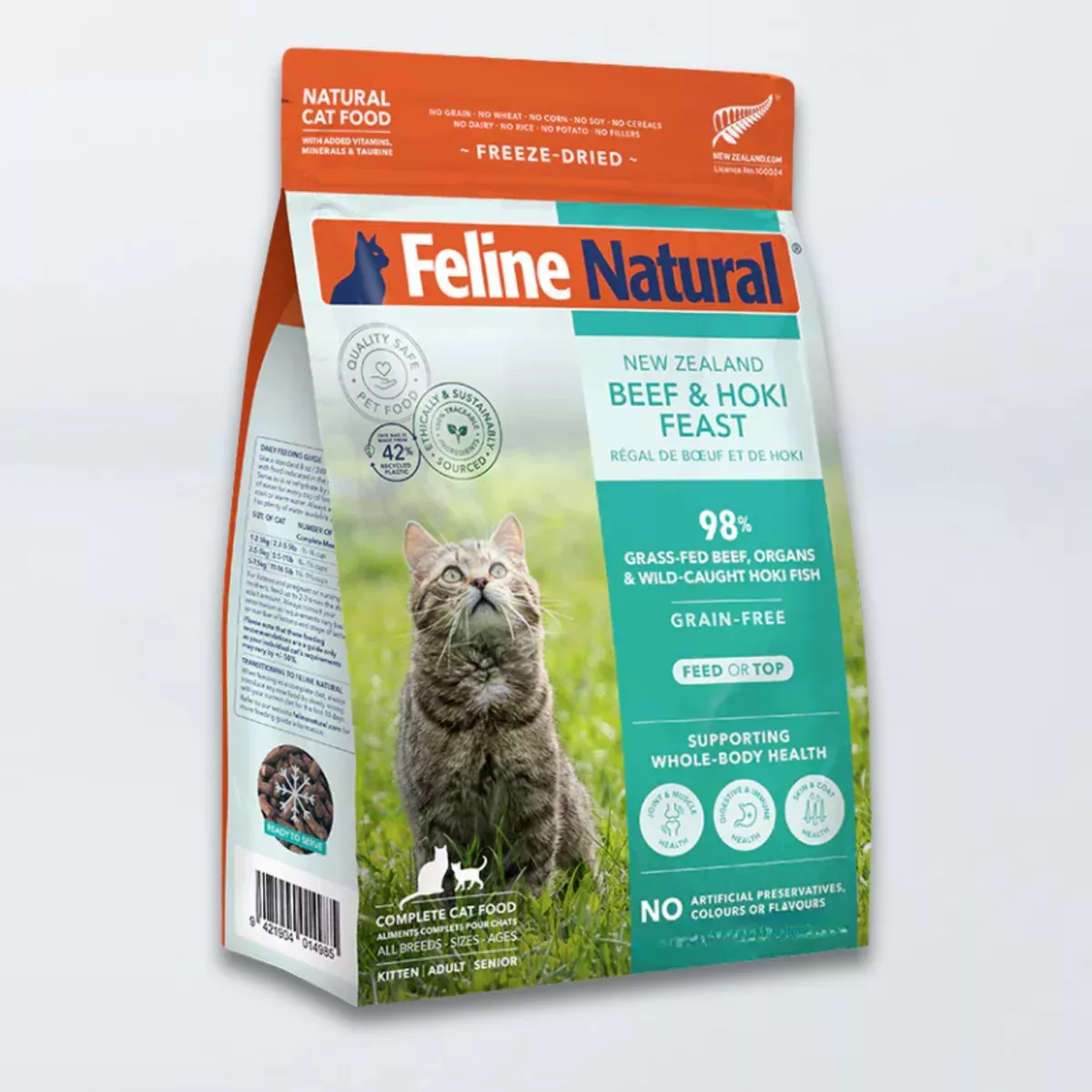 Feline Natural Freeze Dried Cat Food – Beef & Hoki – 11oz Bag