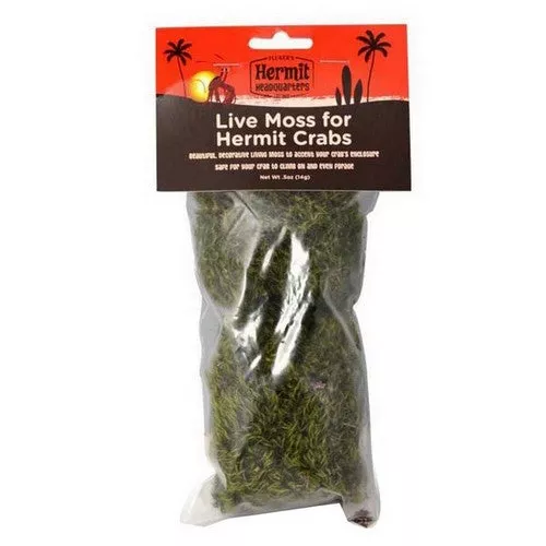 Flukers, Hermit Crab Live Moss, 0.5 Oz, Green