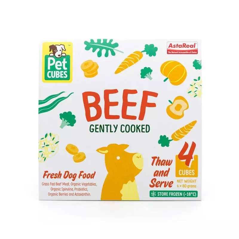 *FROZEN* PetCubes Dog Gently Cooked Beef 2.24kg (7 x 320g)