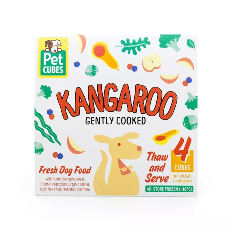 *FROZEN* PetCubes Dog Gently Cooked Premium Kangaroo 2.24kg (7 x 320g)