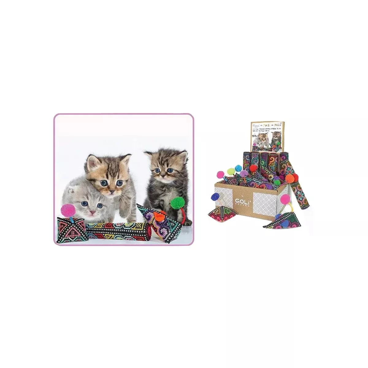 Goli Design Catnip Tippi + Polli + Mice Cat Toys 2″