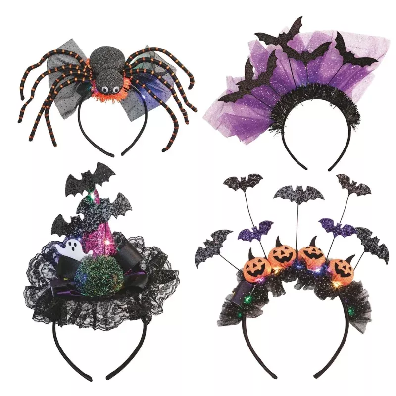 Halloween Light-Up Headbands|Bats&Witch&Pumpkin&Spider
